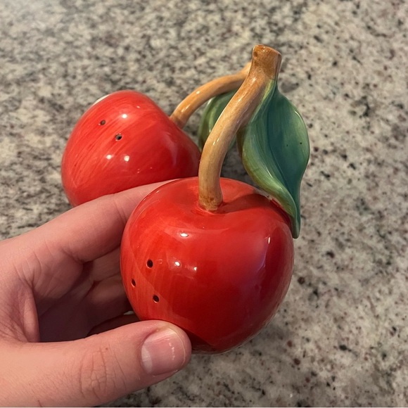 Mary Engelbreit Sakura Cherry Salt & Pepper Ceramic Shakers - Picture 5 of 6